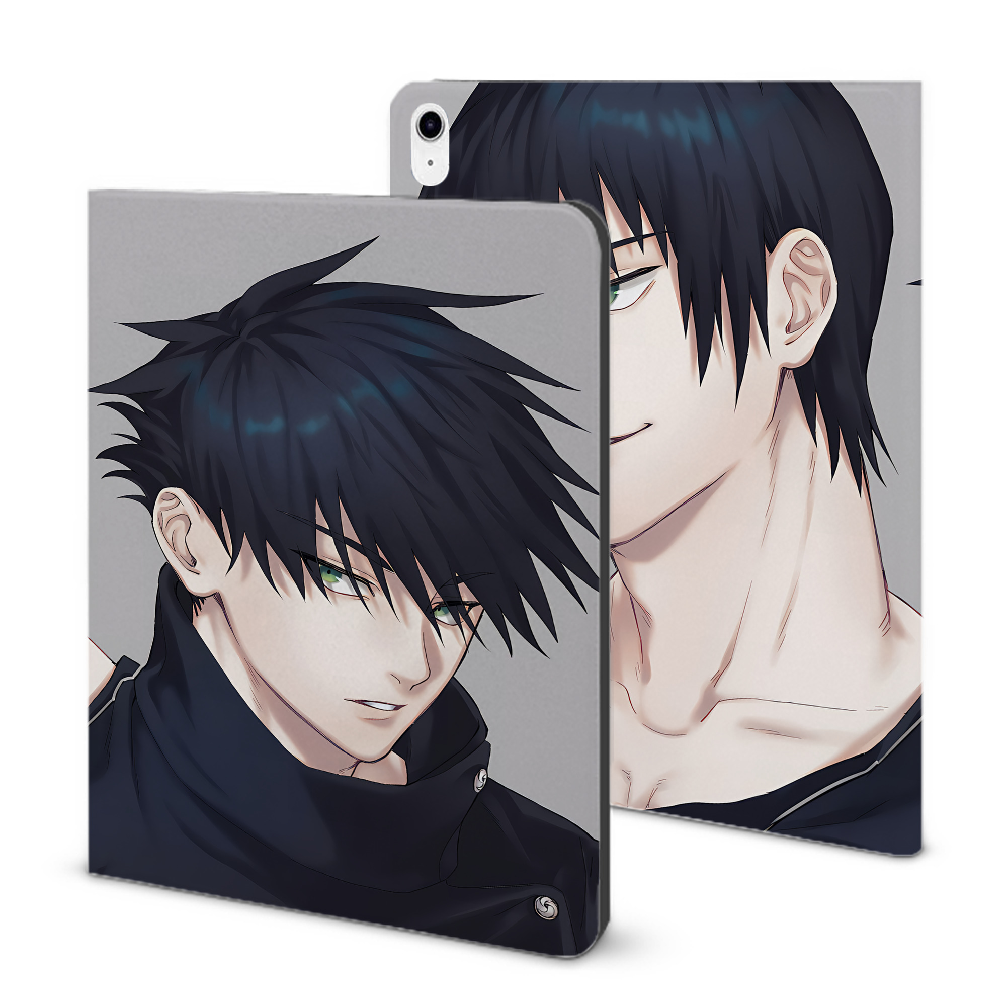 （画像用） 呪術廻戦 Jujutsu Kaisen IPad ケース ブック型 PUレザー TPU 耐衝撃 軽量 薄型 ペン収納なし 全面保護 IPad 各モデル対応